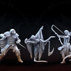 Yuan-ti Rogue Fighter Character Miniature, Mini Monster Mayhem, Eye of the Serpent, Resin TTRPG mini, Dnd, Pathfinder