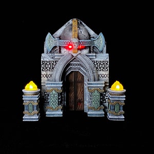Dwarven Gate, LED Fantasy Miniatures, Light Effect, DnD, TTRPG, Scatter Terrain, 3D Resin Print