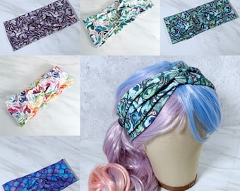 Geeky Knot Headband, Dragon Themed, Dragon Scale, Stretchy Headband, Cotton Jersey