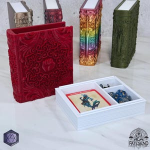 Monk Class Storage Book, Dice Vault, Deck Box, DnD Player Miniature Magic Card D20 Tome
