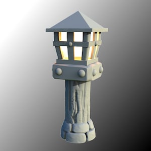 Lamp Post, LED Fantasy Miniatures, Light Effect, DnD, TTRPG, Scatter Terrain, 3D Resin Print