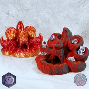 Kitsune Dice Tower, Fantasy Dice Rolling Tower, Kekreations, 3D print, Dnd Pathfinder Cthulhu or other TTRPG games
