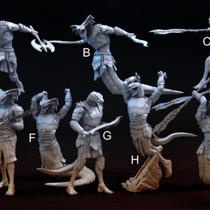Yuan-ti Warrior Character Miniature, Mini Monster Mayhem, Eye of the Serpent, Resin TTRPG mini, Dnd, Pathfinder