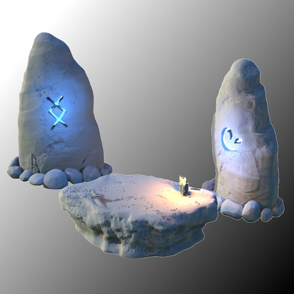 Runestones, LED Fantasy Miniatures, Light Effect, DnD, TTRPG, Scatter Terrain, 3D Resin Print