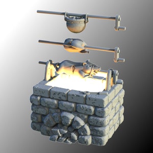 Grill, Fire Pit, LED Fantasy Miniatures, Light Effect, DnD, TTRPG, Scatter Terrain, 3D Resin Print