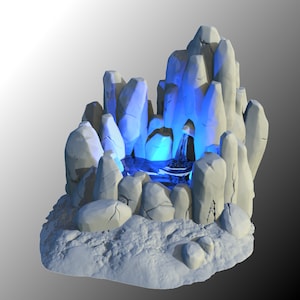 Natural Fountain, LED Fantasy Miniatures, Light Effect, DnD, TTRPG, Scatter Terrain, 3D Resin Print