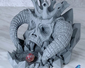 Demon's Spirit Dice Tower, Demon Skull, Stratation Design, 3D print, Dnd Pathfinder Cthulhu or other TTRPG games