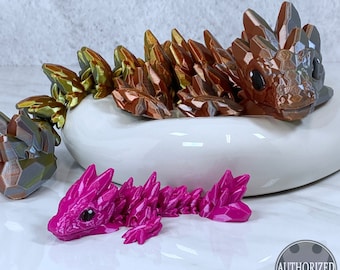 Gemstone Dragon, Articulated Flexi Toy, 3D printed fidget designed by Cinderwing3D