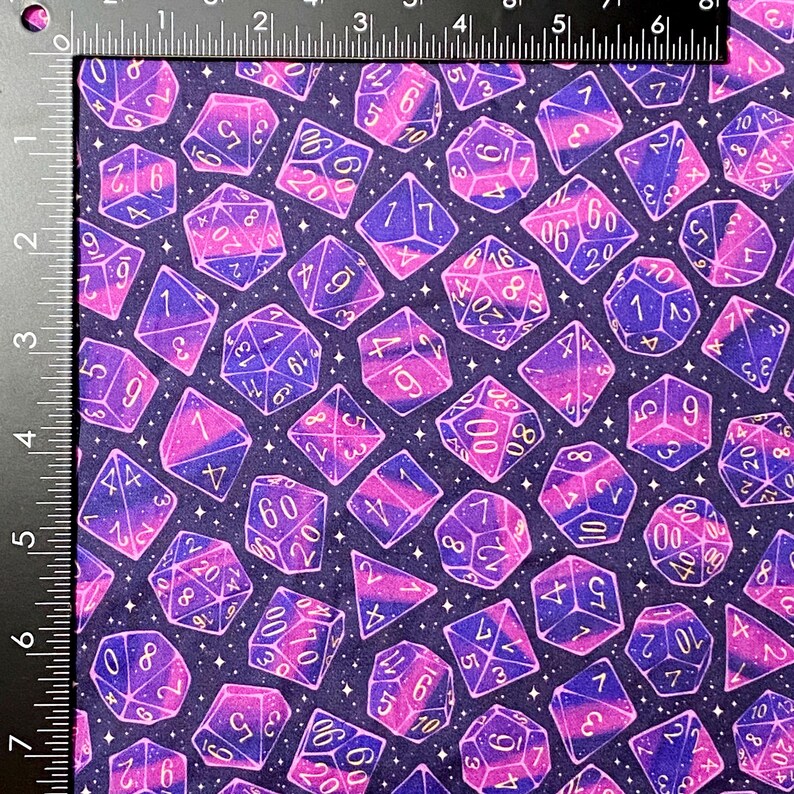 Galaxy Dice Zipper Bag, Dice Bag, Geeky Bag, Makeup, RPG, Clutch Purple