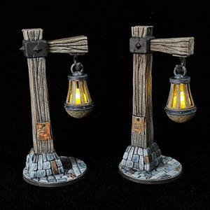 Hängender Brazierpfahl, LED Fantasy Miniaturen, Lichteffekt, DnD, TTRPG, Scatter Terrain, 3D Resin Print