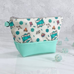 Roll the Dice Zipper Bag, Dice Bag, Geeky Bag, Maquillage, RPG, Embrayage