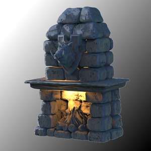 Fireplace, LED Fantasy Miniatures, Light Effect, DnD, TTRPG, Scatter Terrain, 3D Resin Print