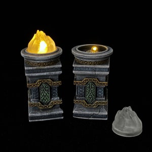 Dwarven Column with Brazier, LED Fantasy Miniatures, Light Effect, DnD, TTRPG, Scatter Terrain, 3D Resin Print