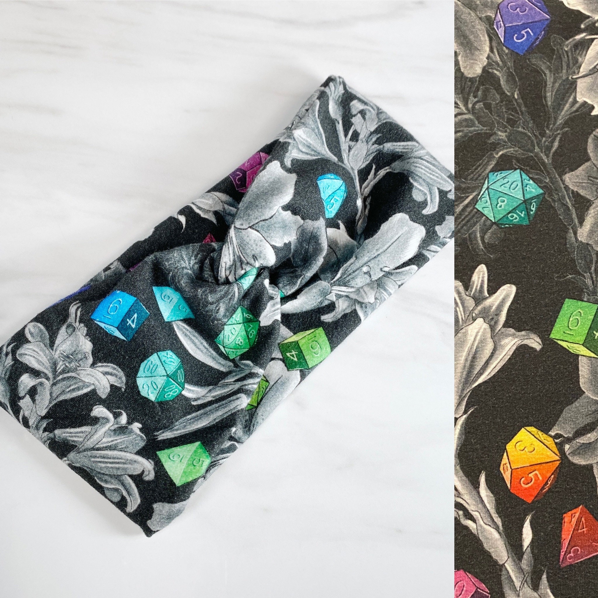 Geeky Knot Headband Dice Dnd Cryptid Galaxy Stretchy Etsy