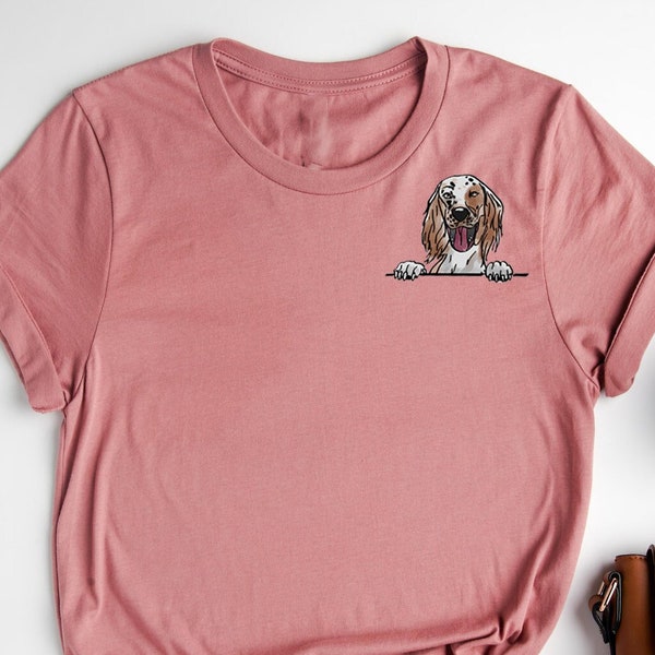 English Setter Pocket Shirt, Funny English Setter Shirt, Dog Lover Gift, Dog Mom Pocket Tee, Cute English Setter T Shirt, Shirts For Women