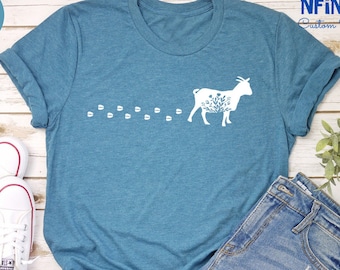 Floral Goat Shirt: Farm Animal Tee, Goat Lover Gift
