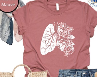 Floral Lungs Shirt: Anatomical Tee for Nurses & Pulmonologists