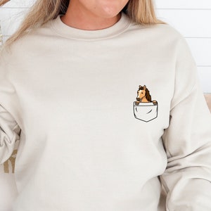 Horse Pocket Sweatshirt: Floral Country Long Sleeve