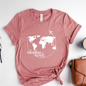 Traveler Gift, Travel Shirt, Vacation Shirt, Travel Lover, World Map Shirt, Airplane Mode Shirt, Exchange Student, Wanderlust, Adventure Tee