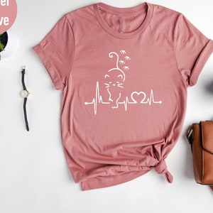 Cute Cat Shirt, Cat Heartbeat Shirt, Cat Lover TShirt, Cat Mom Gift, Cat T Shirt, Fur Mama Shirt, Gift For Pet Lover, Crazy Cat Lady