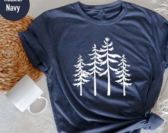 Trees Tee, Pine Tree Shirt, Pine Tree T Shirt, Camping Shirt, Hiking Shirt, Adventure Shirts, Nature Lover Gift, Outdoors Shirt, Nature Tee