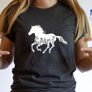 Horse Gifts, Horse Shirt, Floral Horse Shirt, Horse Lover Shirt, Floral Gift For Women, Country Shirt, Gift For Horse Lovers, Animal Lover