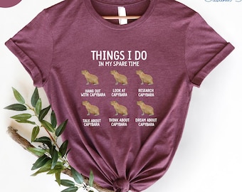 Capybara T-shirts, Capybara Lover Tee, Capybara Tee, Capybara Clothing, Cute Capybara Shirt, Gift For Her, Animal Lover Shirt, Capybara Gift