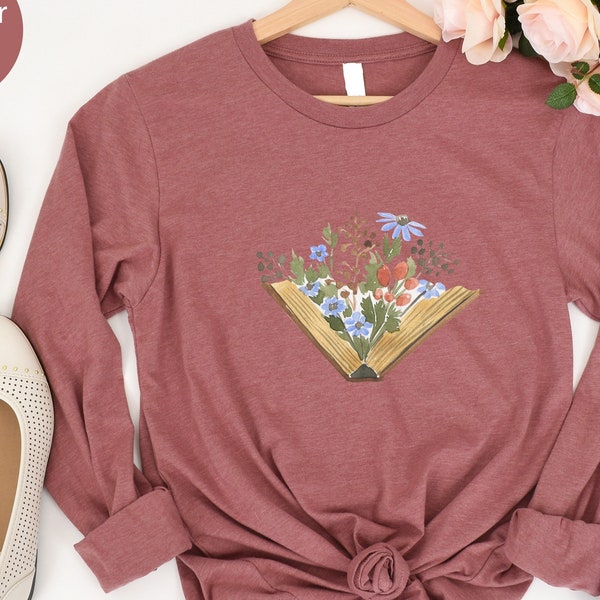 Book Lover Long Sleeve Sweatshirt, Teacher Librarian Gift