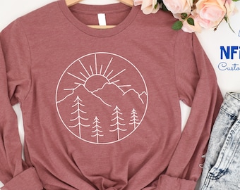 Adventure Long Sleeve Shirt, Adventure Sweatshirt, Camping Long Sleeve, Mountain TShirt, Hiker Hoodie, Nature Lover, Vacation Long Sleeve
