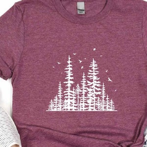 Forest Shirt, Tree Shirt, Camping Gifts, Adventure Is Calling, Mountain Themed T Shirt, Hiking Shirt, Outdoor Shirt, Wilderness, Pine Tree