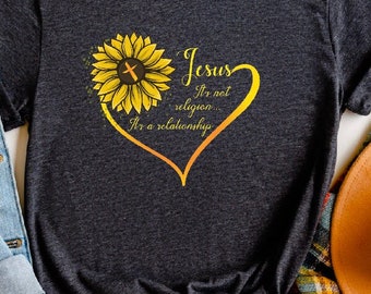 Sunflower Heart Christian T-Shirt, Religious Gift