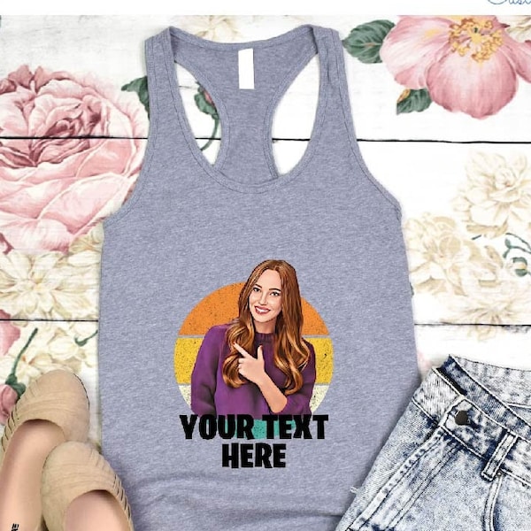 Retro Custom Photo Tank Top, Your Photo Tank Top, Personalized Tank Top, Your Text Raceback, Customized Your Picture Gift Raceback