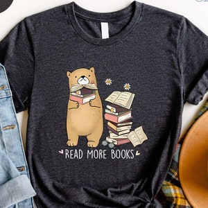 Reading Bear Books T-Shirts, Bookworm Bear Shirt, Book Nerd Shirts, Book Lover Shirts, Librarian T-Shirts, Bear Mom Shirts, Book Lover Gifts