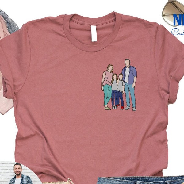 Custom Photo Shirt, Custom Photo Pocket T-shirt, Personalized Photo Shirts, Pocket Photo Portrait Shirt, Custom Portrait Shirt, Custom Shirt