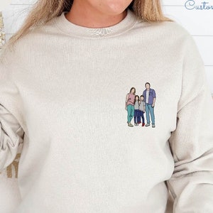 Custom Photo Sweatshirt, Custom Photo Pocket Sweatshirt,Personalized Photo Sweatshirt,Pocket Portrait Sweatshirt,Custom Portrait Sweatshirt