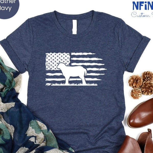 USA Sheep Farm Shirt, Farm Sheep Shirt, Farm Animal Shirt, Farmer American Flag, Farmer Gift, Sheep Lover, Usa Flag Sheep, 4th Of July Shirt