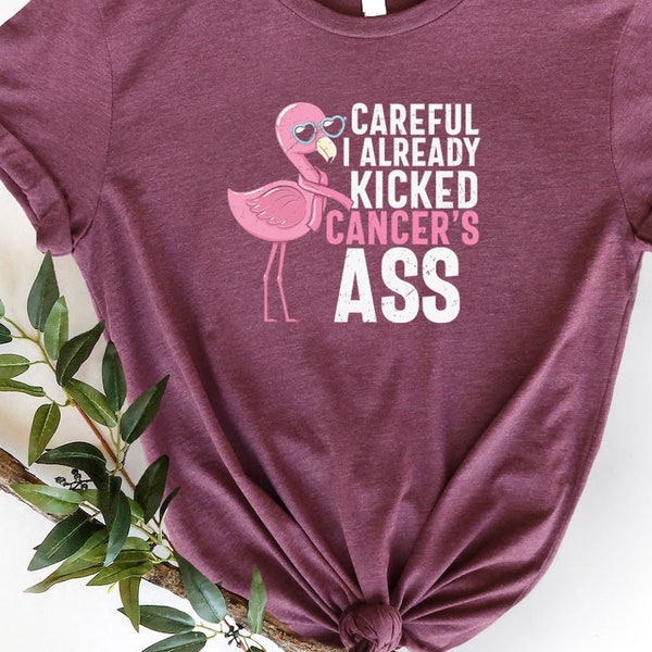 Careful I Already Kicked Cancer's Ass, Pink October, Cancer Awareness Shirt, Pink Ribbon Shirt, Breast Cancer Shirt, Cancer Survivor Gift