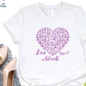 Love Support Advocate, Purple Ribbon Alzheimers, Alzheimer Awareness Gift, Alzheimers Disease Awareness Shirt, Alzheimers Awareness Tee,