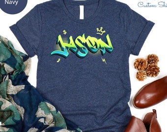 Graffiti Name Shirt, Airbrush Style Personalized T-shirt