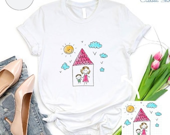 Custom Kids Drawing Shirt, Father's Day Gift