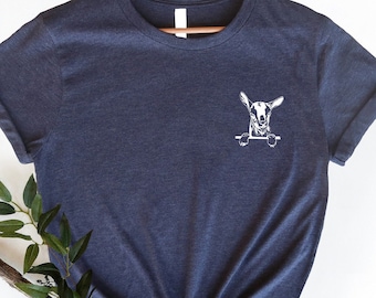 Pocket Goat Shirt, Goat Shirt, Goat lover Shirt, Farmer Girl Shirt, Goat Person Gift, Gift For Women, Farm Animal Shirt, Goat Shirt