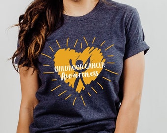 Childhood Cancer Awareness Shirt, Gold Ribbon Support Tee