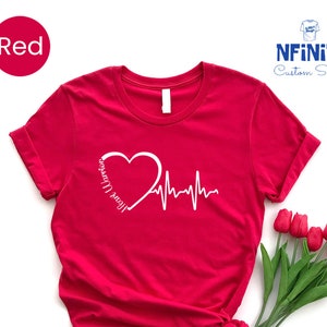 Heart Warrior Gift, Heart Attack Survivor Shirt, Heart Disease Awareness Shirt, Red Ribbon, National Heart Month Tee Shirt, Heart Warrior image 1