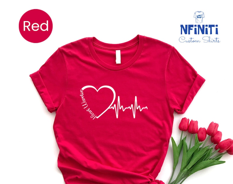 Heart Warrior Gift, Heart Attack Survivor Shirt, Heart Disease Awareness Shirt, Red Ribbon, National Heart Month Tee Shirt, Heart Warrior image 1