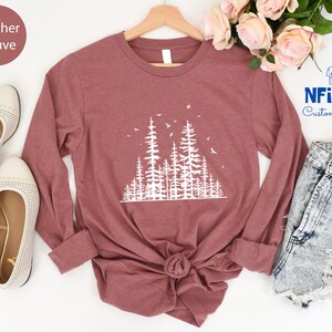 Forest Sweatshirt: Pine Tree Graphic, Adventure Hoodie image 5