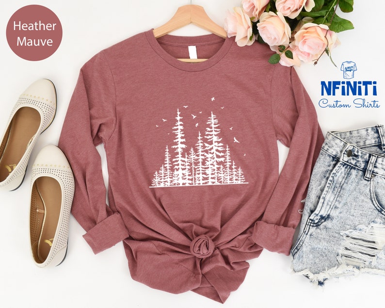 Forest Sweatshirt: Pine Tree Graphic, Adventure Hoodie image 5