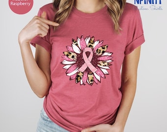 Sunflower Cancer Shirt, Breast Cancer Awareness Shirt, Breast Cancer Shirt, Sunflower Ribbon Cancer Awareness Shirt, Breast Cancer Support
