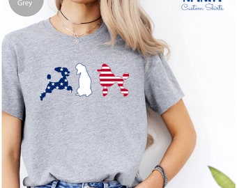 Patriotic Poodle USA Flag Tee - 4th of July Poodle Lover Shirt