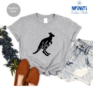 Kangaroo Shirt, Kangroo Floral Shirt, Cute Australian Kangaroo Shirt, Australia Shirt, Kangroo Lover Shirt, Marsupial Australia Floral Shirt image 7