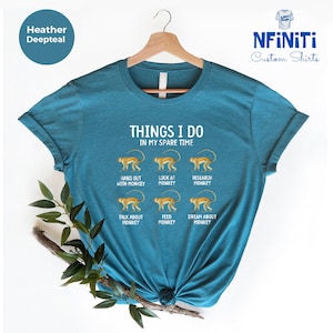 Cute Monkey Shirt, Monkey Gift, Monkey Lover Shirt, Jungle Animal Shirt, Monkey Shirt for Women, Monkey Shirt, Zoo Visit Shirt, Safari Shirt